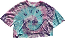 Load image into Gallery viewer, Rowdy Sprout - Good Vibes Slouch Tee - Swirl Tie-Dye