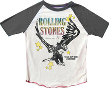 Load image into Gallery viewer, Rowdy Sprout - Rolling Stones Raglan Tee - Cream / Off Black
