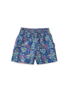 Tea Collection - Paperbag High-Waist Shorts - Island Fruit in Blue
