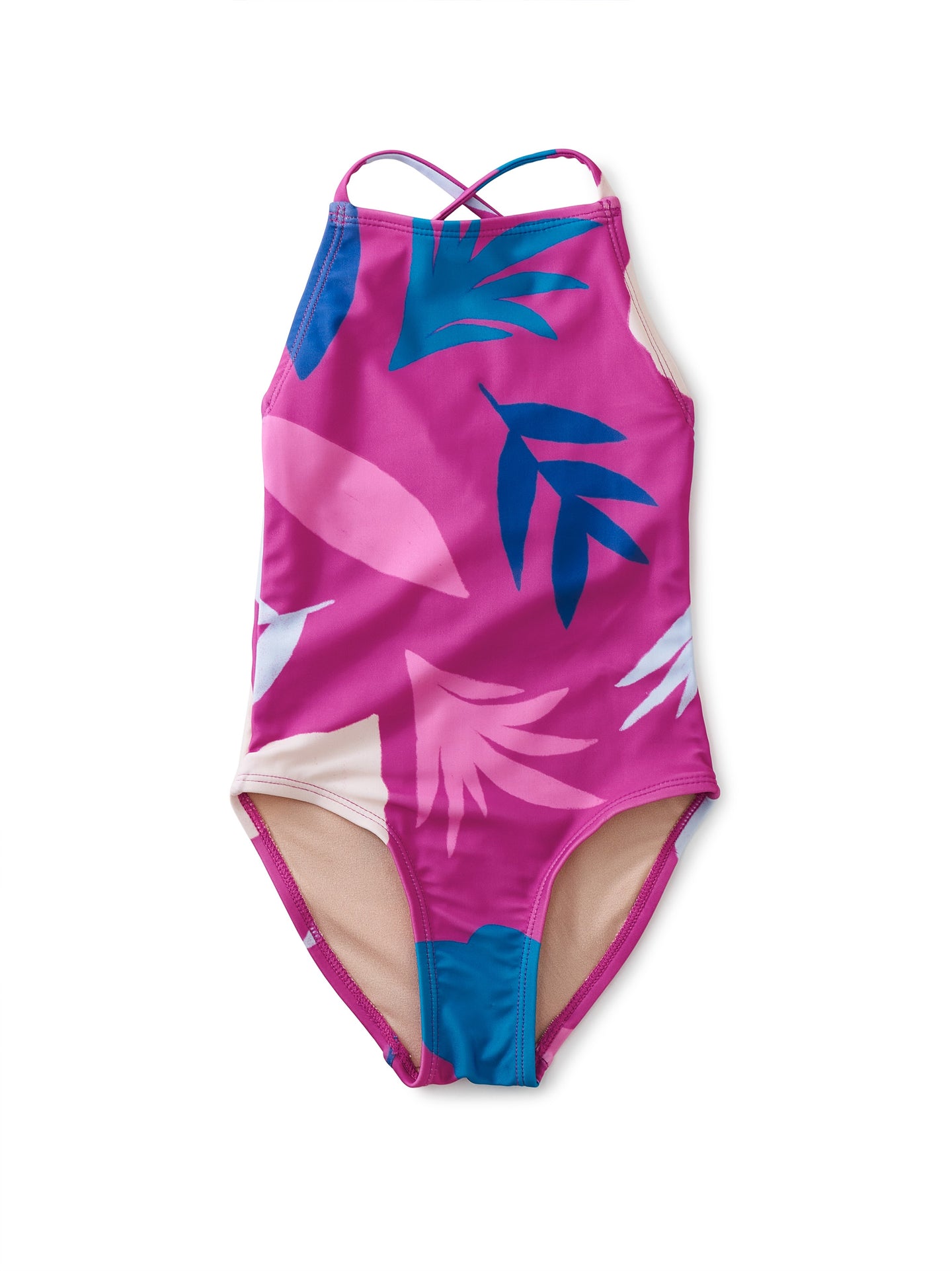 Tea Collection - Cross Back One-Piece Swimsuit - Island Breeze In Purple
