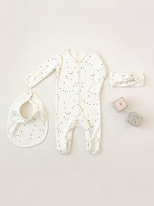 Quincy Mae - Organic Full Snap Footie - Ivory