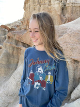 Load image into Gallery viewer, Rowdy Sprout - Johnny Cash Long Sleeve Tee - Totally Teal