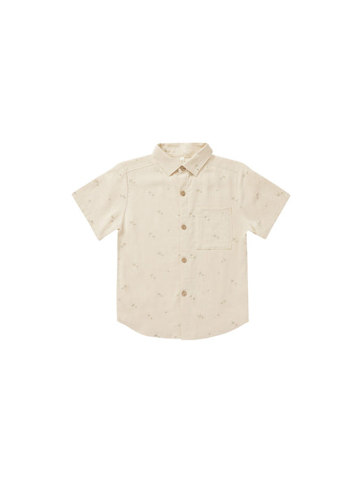 Rylee + Cru - Collared Short Sleeve  Shirt - Natural Palms