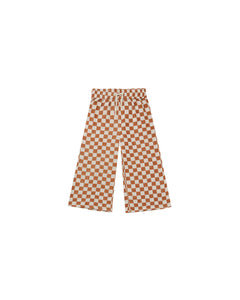 Rylee + Cru - Wide Leg Pant - Rust Check