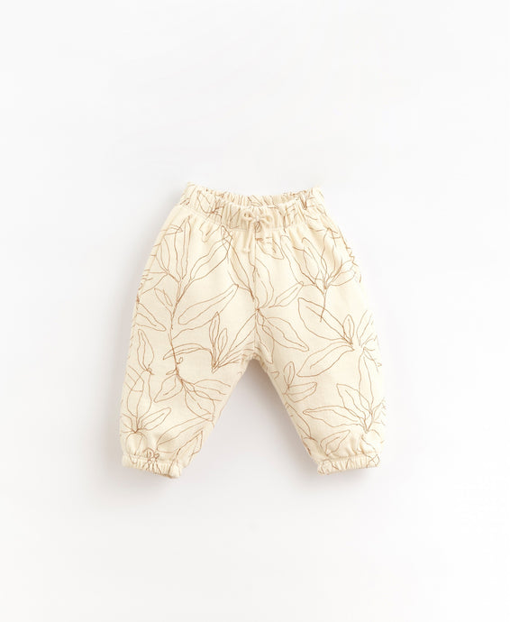 Play Up - Organic Leaf Print Infant Joggers - Karite