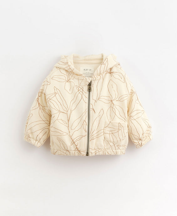 Play Up - Organic Leaf Print Infant Hooded Jacket - Karite
