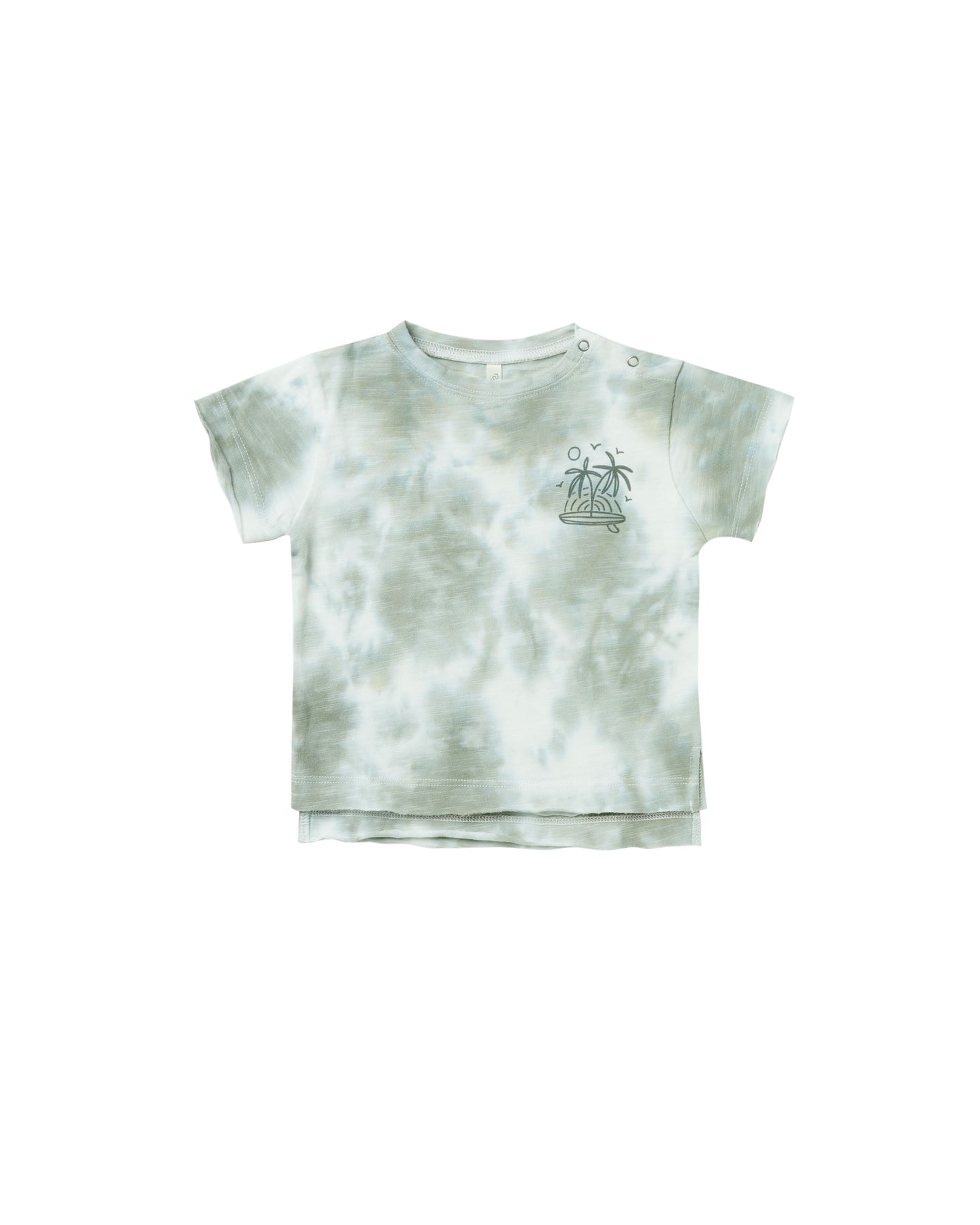 Rylee + Crew - Raw Edge Tee - Surfy - Aqua Tie Dye