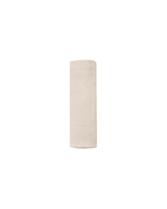 Rylee + Cru - Embroidered Daisy Swaddle - Stone Daisy