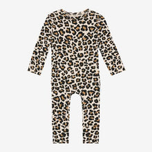 Load image into Gallery viewer, Posh Peanut - Lana Leopard Tan - Long Sleeve Ruffled Romper