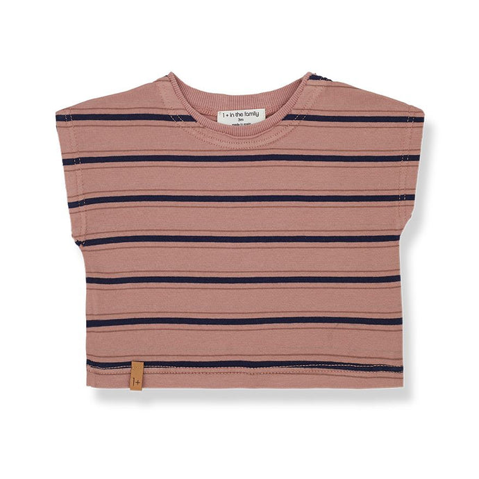 1 + In The Family - Lea Striped Top  - Rose