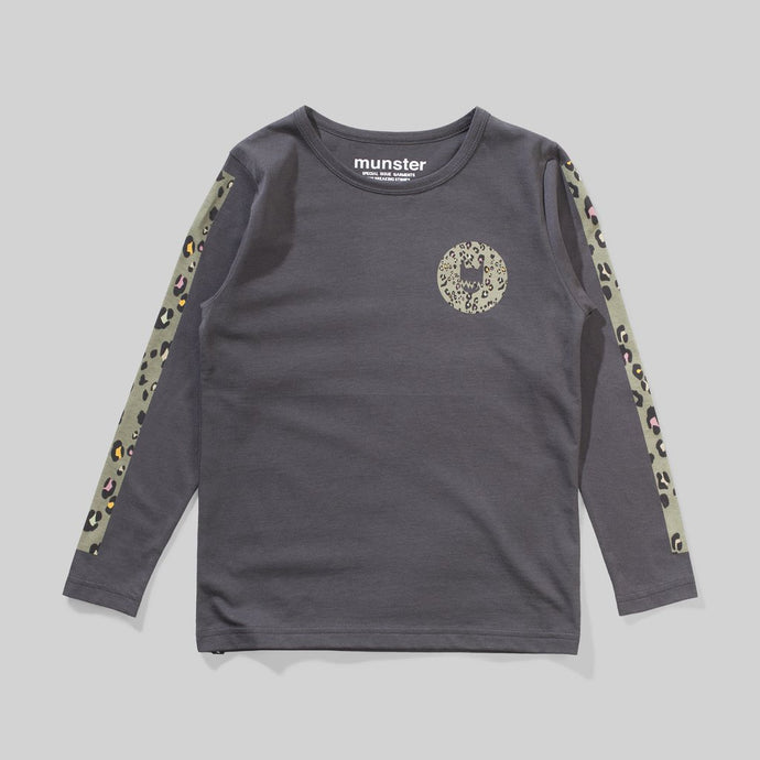 Munsterkids - Leo Stripe Long Sleeve Tee - Soft Black