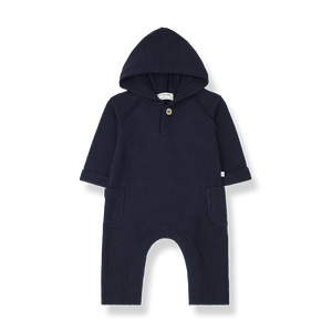 1 + IN The Family - Leonard Hooded Jumpsuit - Navy