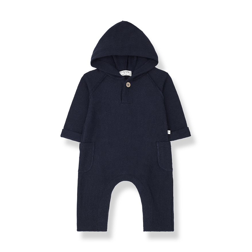 1 + IN The Family - Leonard Hooded Jumpsuit - Navy