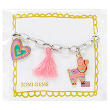 Load image into Gallery viewer, Zomi Gems - Llama &amp; Heart Multi Charm Link Chain Bracelet