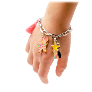 Zomi Gems - Llama & Heart Multi Charm Link Chain Bracelet