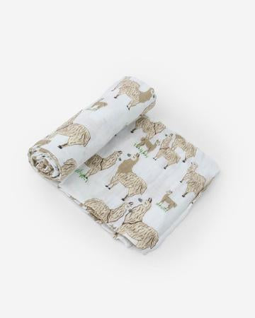 Little Unicorn - Cotton Muslin Single Swaddle - Llama Llama