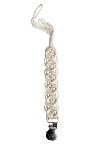 Macramé Pacifier Clip - Cream