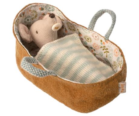 Maileg - Baby Mouse in Carrycot
