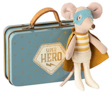 Load image into Gallery viewer, Maileg - Superhero Mouse - Little Brother in Suitcase