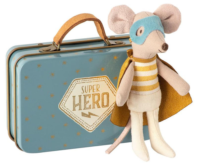 Maileg - Superhero Mouse - Little Brother in Suitcase