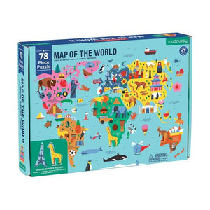 Mudpuppy - Map of the World Geography 78 pc Puzzle
