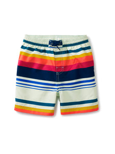 Tea Collection - Mid-Length Swim Trunk - Mediterranean Stripe