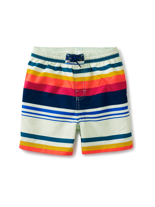 Tea Collection - Mid-Length Swim Trunk - Mediterranean Stripe