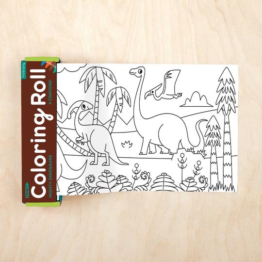 Mudpuppy - Mini Coloring Roll - MIGHTY DINOSAURS