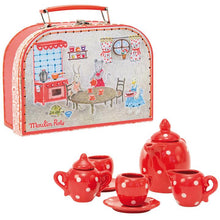 Load image into Gallery viewer, Red Ceramic Tea Set in Suitcase - The Big Family
