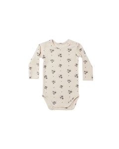 Quincy Mae - Ribbed Long Sleeve Bodysuit - Navy Ditsy