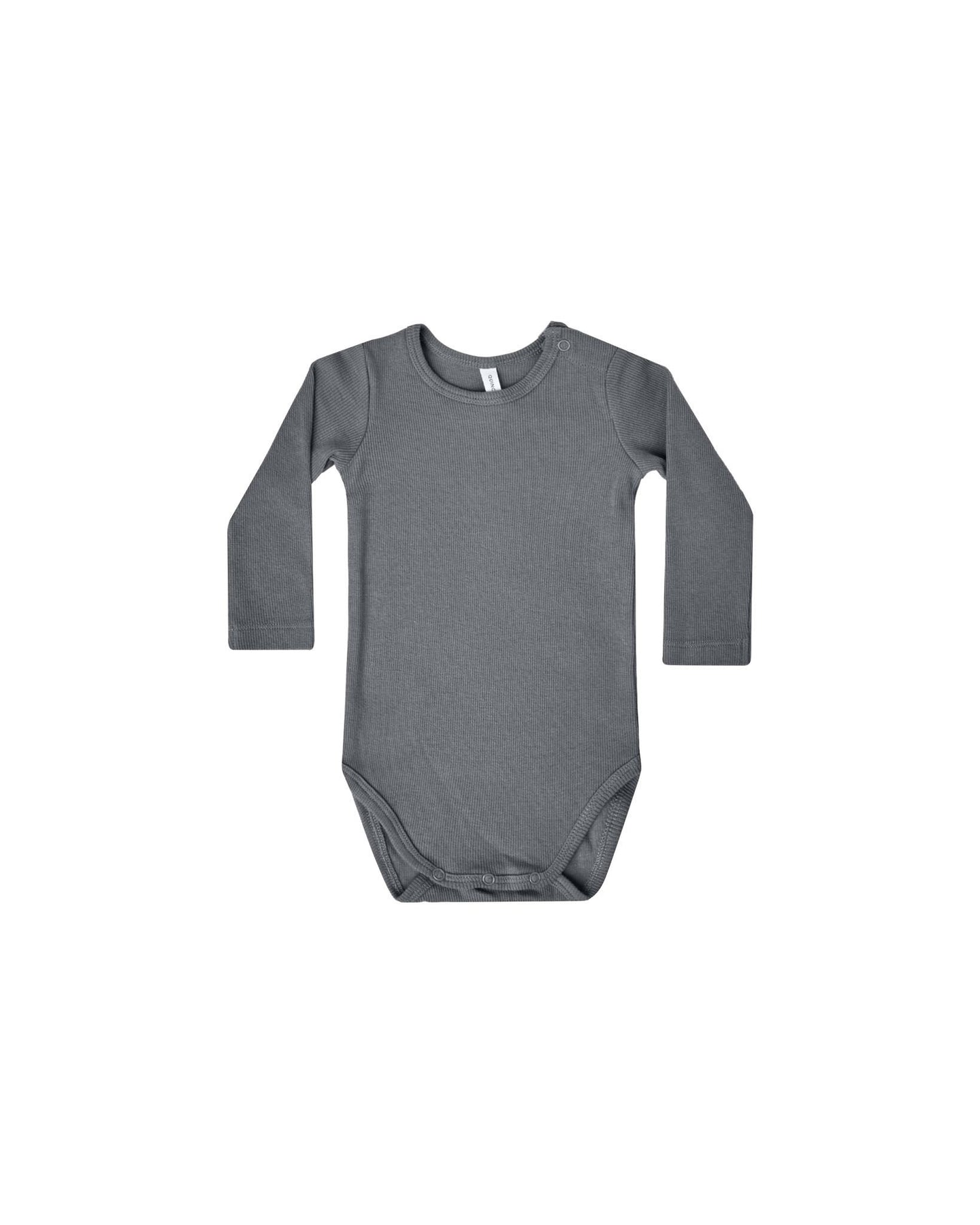 Quincy Mae - Ribbed Long Sleeve Bodysuit - Navy