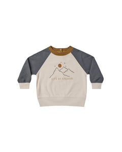 Rylee + Cru - Raglan Sweatshirt - Let's Go Adventure - Natural