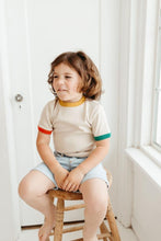Load image into Gallery viewer, Fin &amp; Vince - Organic Vintage Tee - Oatmeal w/ Tri Color Trim