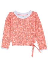 Load image into Gallery viewer, Feather 4 Arrow - Ocean Love Cropped LS Rash Top - Coral Crush