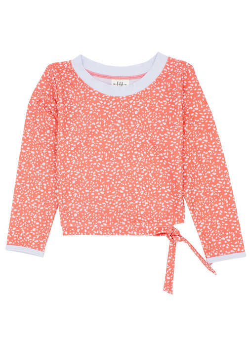 Feather 4 Arrow - Ocean Love Cropped LS Rash Top - Coral Crush