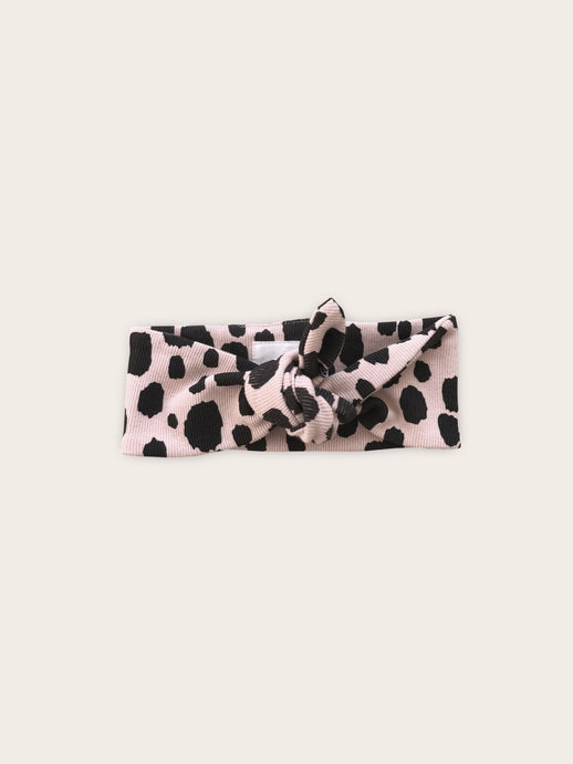 Huxbaby - Organic Ocelot Rib Headband (One Size)  - Bright Rose