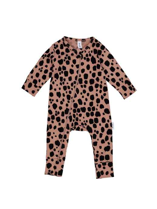 Huxbaby - Organic Ocelot Zip Romper - Terracotta