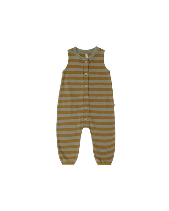 Rylee + Cru - Ochre Stripe Summer Waffle Jumpsuit - Pool-Ochre