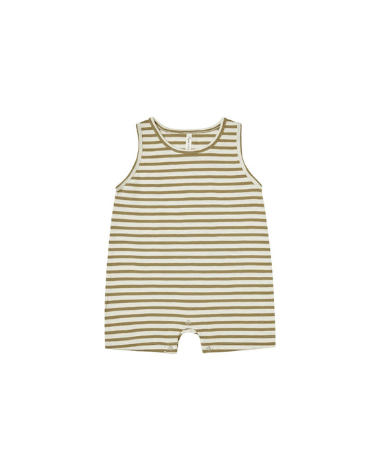 Rylee + Cru - Olive Stripe Sleeveless One-Piece