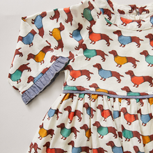 Load image into Gallery viewer, Pink Chicken - Olive Dress -Antique White Multi Dachshunds