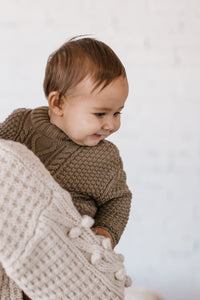 Quincy Mae - Organic Cable Knit Sweater - Olive
