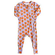 Load image into Gallery viewer, Pink Chicken - Baby Bamboo Romper - Lavender Oranges