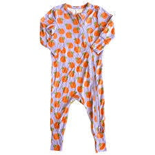 Pink Chicken - Baby Bamboo Romper - Lavender Oranges