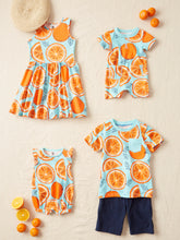 Load image into Gallery viewer, Tea Collection - Flutter Baby Romper - Fresh Oranges