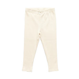 Pink Chicken - Girls Organic Rib Legging - Cream