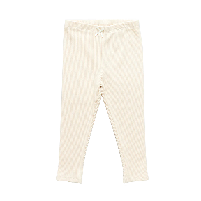 Pink Chicken - Girls Organic Rib Legging - Cream