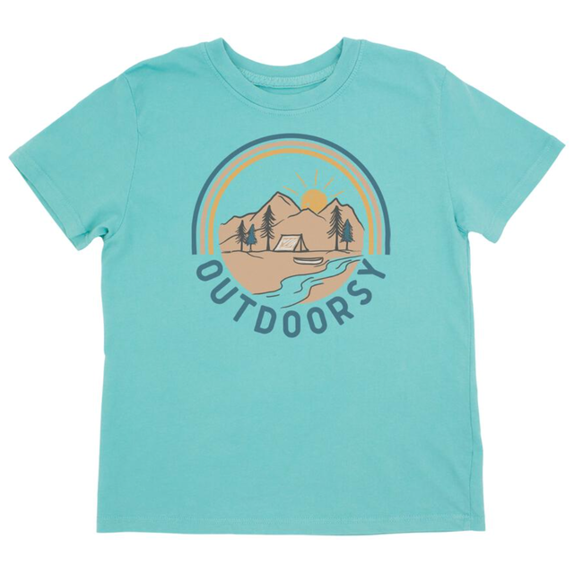 Feather 4 Arrow - Outdoorsy Vintage Tee - Aqua Sea