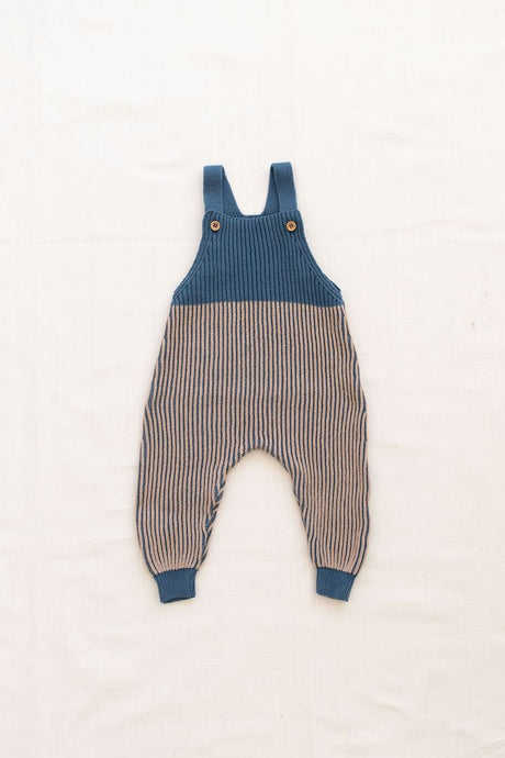 Fin & Vince - Organic Knit Overall - Flax/Vintage Blue