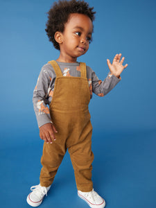 Tea Collection - Corduroy Baby Overalls - Raw Umber