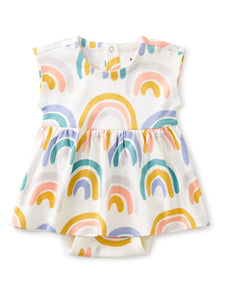 Tea Collection - Baby Bodysuit Dress - Painted Rainbow